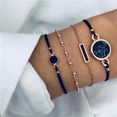 NEWBUY 23 Style Mix Turtle Heart Pearl Wave LOVE Crystal Marble Charm Bracelets for Women Boho Tassel Bracelet Femme Bijoux