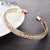 ROMAD 2 Rows Opening Bracelets Women Crystal Rhinestone Bangle Wristband Cuff Open Bracelets Wedding Party Charms Jewelry R2
