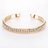 ROMAD 2 Rows Opening Bracelets Women Crystal Rhinestone Bangle Wristband Cuff Open Bracelets Wedding Party Charms Jewelry R2