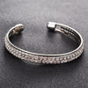 ROMAD 2 Rows Opening Bracelets Women Crystal Rhinestone Bangle Wristband Cuff Open Bracelets Wedding Party Charms Jewelry R2